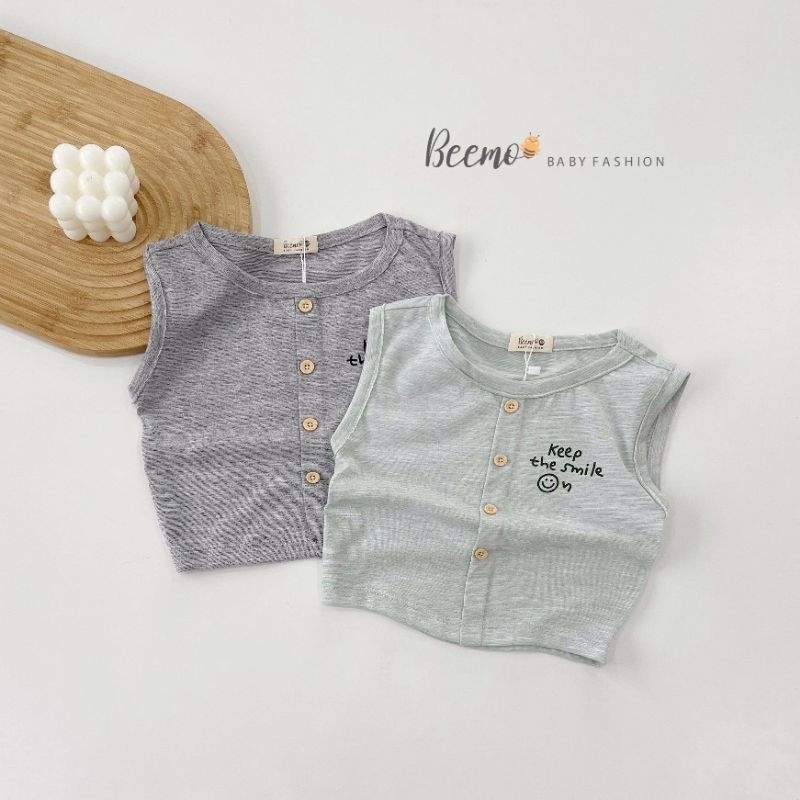 Áo ba lỗ cotton xước mặt cười Beemo cho bé