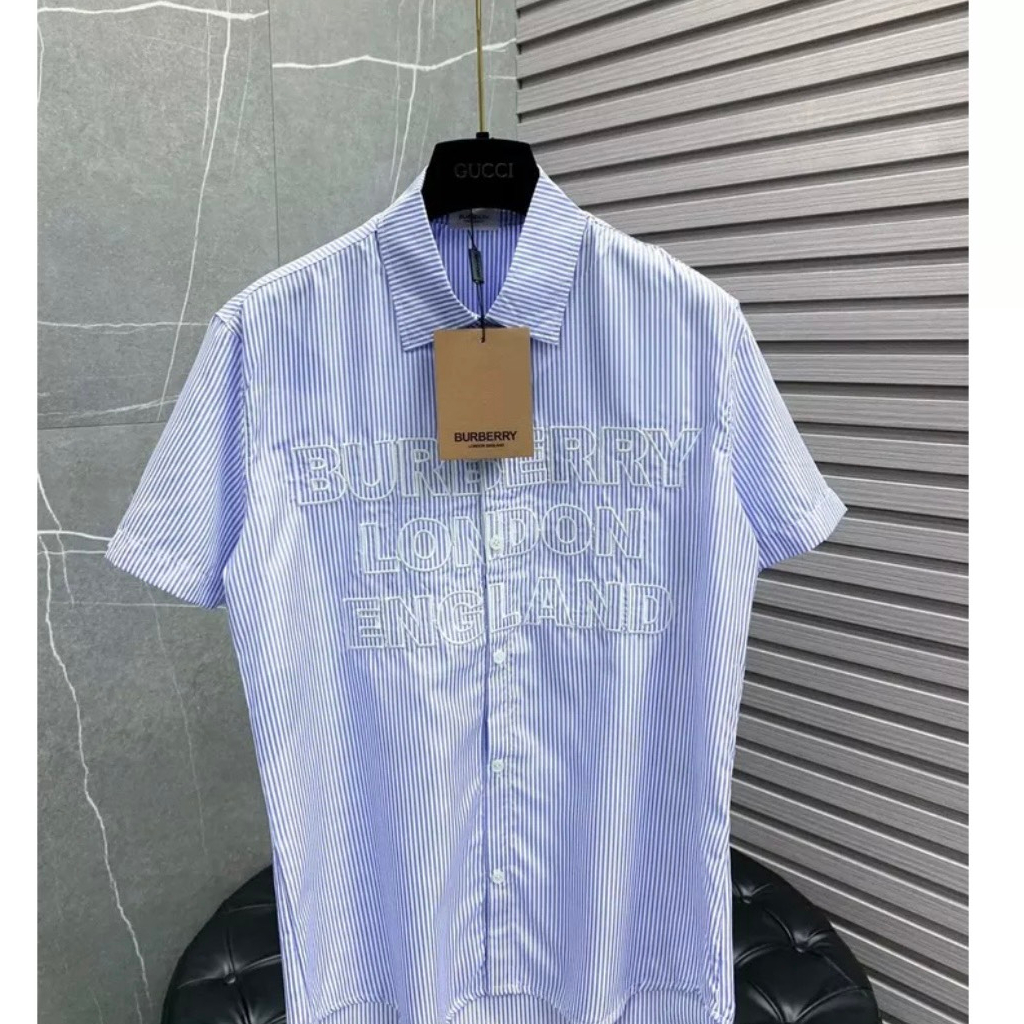 Áo Sơ Mi BURBERRY Chữ Thêu Ngắn Tay Cao Cấp | BigBuy360 - bigbuy360.vn