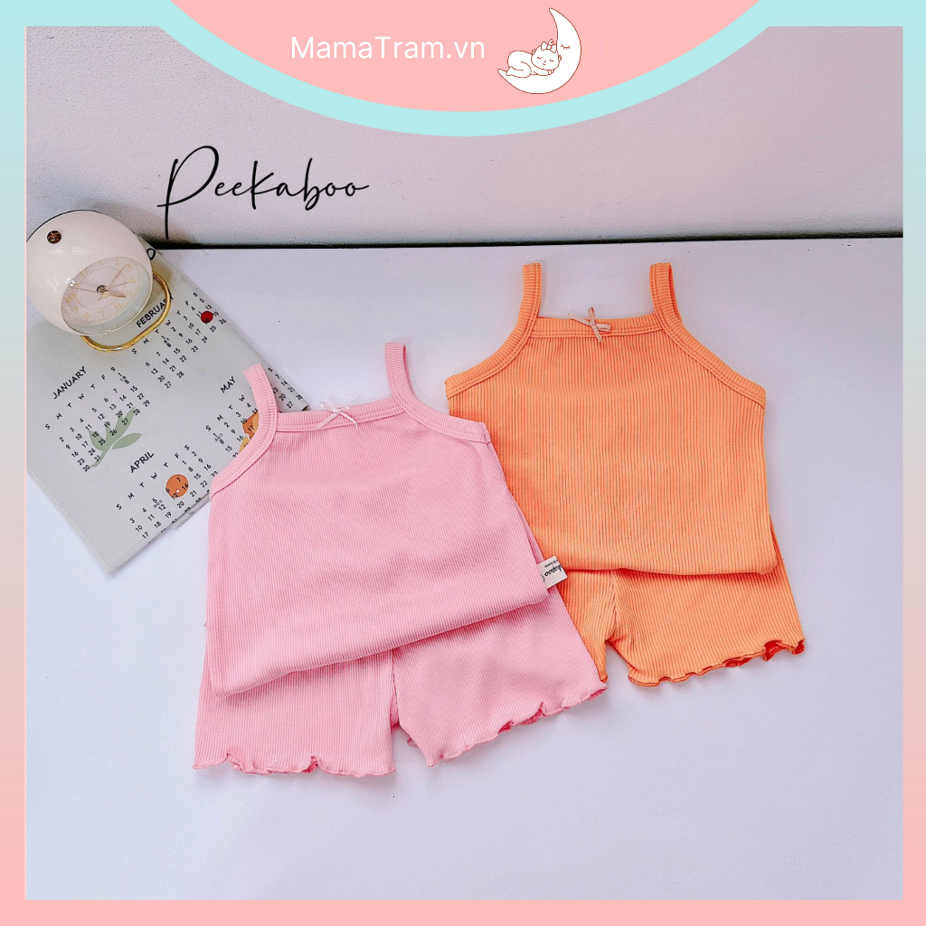 Bộ 2 Dây Bé Gái - Đồ Bộ Mặc Nhà Mùa Hè Cho Bé Gái Sơ Sinh Đến 15Kg