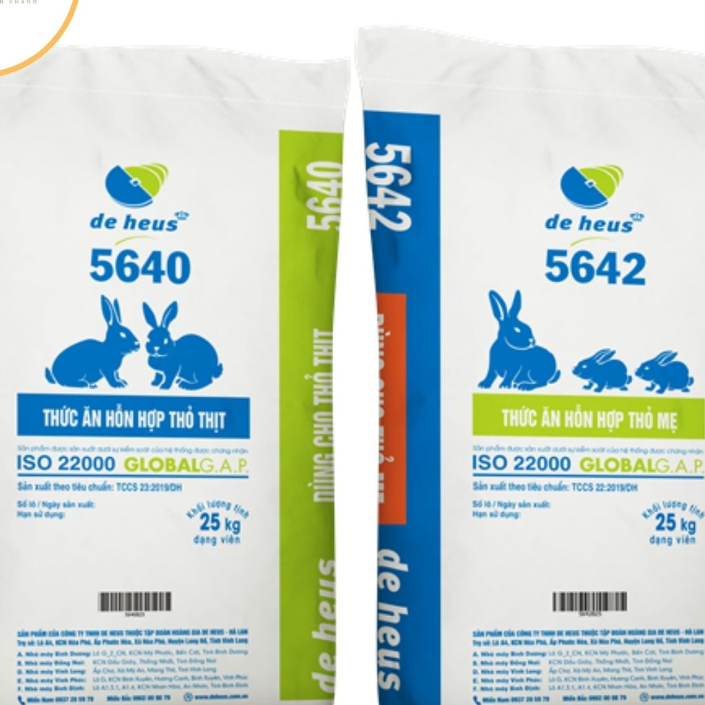 Cám thỏ thức ăn thỏ mẹ, thỏ con chính hãng De heus giúp mượt lông lớn nhanh đóng túi 1kg