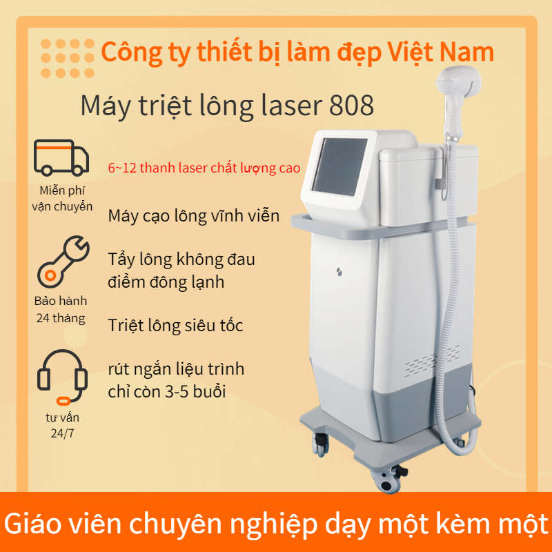 Máy Triệt Lông Diode Laser Công ty Chính Hãng - Máy Triệt Lông Vĩnh Viễn Diode 808 [Bảo Hành 24 Tháng]