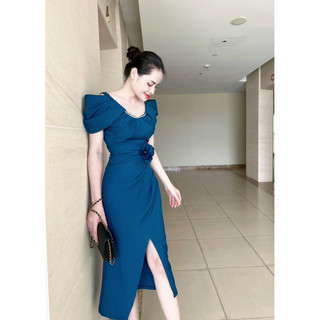 [Mã BMLT35 giảm đến 35K đơn 99K] Đầm Thiết Kế Dáng Body Nữ Sarah Tay Bồng Cánh Tiên Nơ Hoa, Chất Liệu Cao Cấp