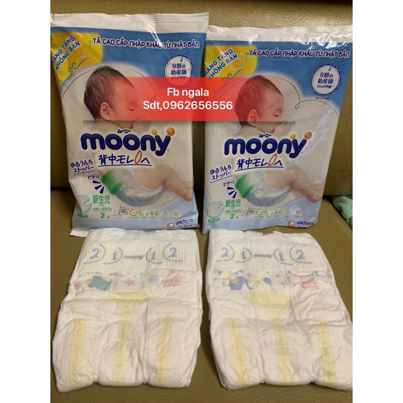 Tã dán sơ sinh 3-5kg Moony 50-100c
