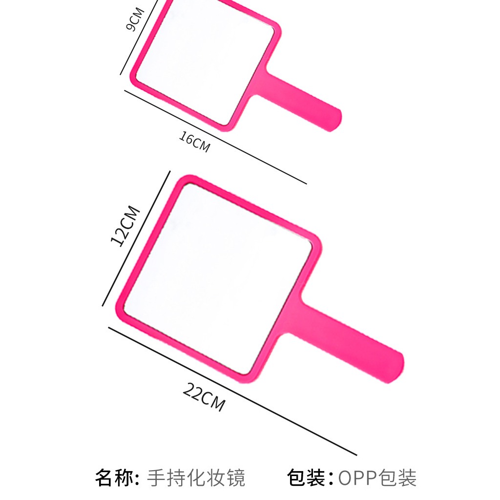 Gương Trang Điểm Cầm Tay Hình Vuông Có Tay Cầm Tiện Lợi
