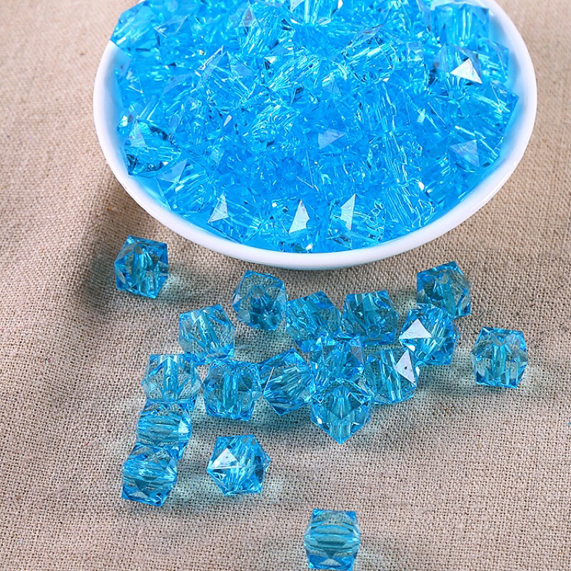 100gr-0,5kg hạt cườm vuông không nhân 10mm nhiều màu sắc