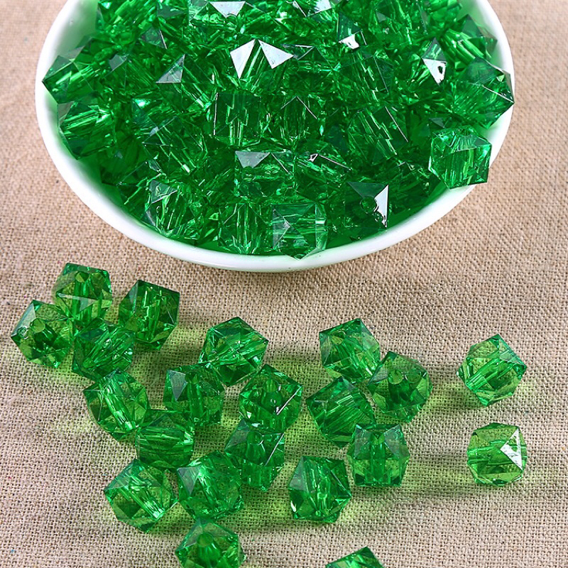 100gr-0,5kg hạt cườm vuông không nhân 10mm nhiều màu sắc