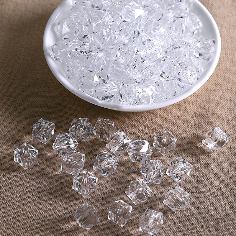 100gr-0,5kg hạt cườm vuông không nhân 10mm nhiều màu sắc