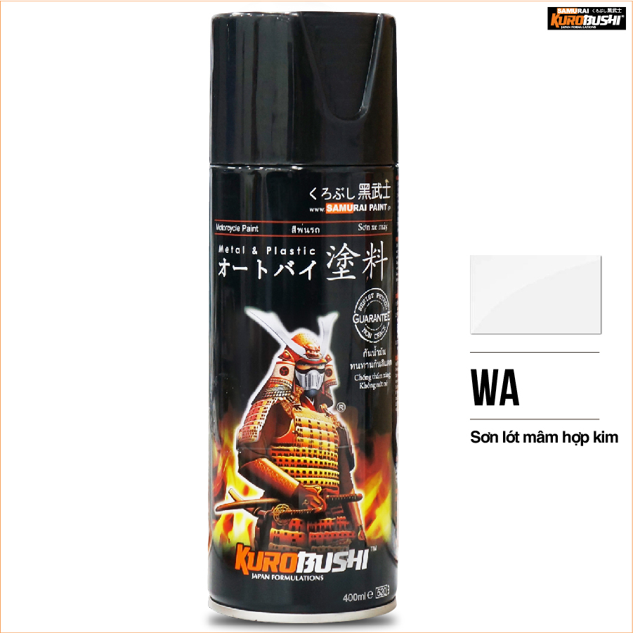 Sơn xịt SAMURAI Kurobushi - Sơn LÓT MÂM HỢP KIM WA (400 ml) chuyên dùng cho xe máy