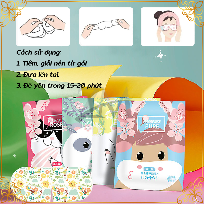 Mặt Nạ Mắt Nóng Xông Hơi, Mặt nạ mắt nóng,mask mắt nóng giúp thư giãn, giảm quầng thâm mắt