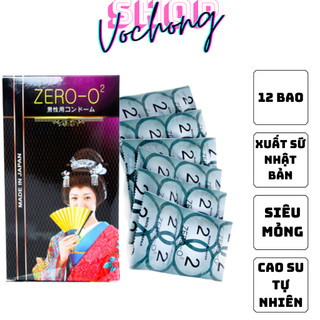 Bao cao su ZeRo - O2 Siêu mỏng, Siêu trơn. Chính hãng nhập khẩu nhật bản 100%