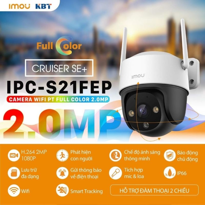 Camera IP Speed Dome hồng ngoại không dây 2.0 Megapixel DAHUA IPC-S21FEP-IMOU Có Màu Ban Đêm, Đàm Thoại 2 Chiều.