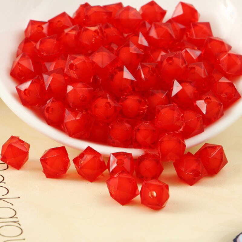 100gr-500gr hạt cườm vuông có nhân 10mm nhiều màu sắc