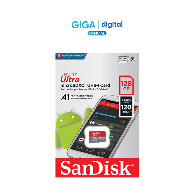 Thẻ Nhớ Sandisk Ultra 32Gb/ 64Gb/ 128Gb - Thích Hợp Cho Điện Thoại Di Động, Máy Ảnh, Máy Nghe Nhạc MP3 / MP4