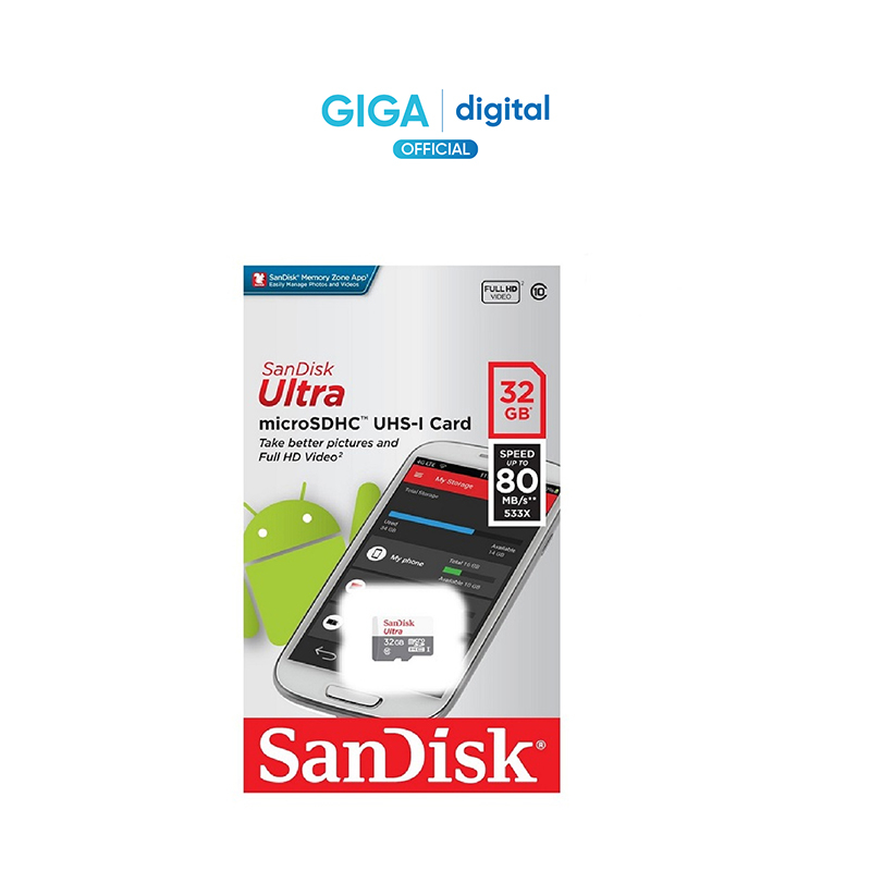 Thẻ Nhớ Sandisk Ultra 32GB - Chống Nước, Chống Từ Tính, Chống Nhiệt Độ Cực Cao Và Chống Tia X | BigBuy360 - bigbuy360.vn