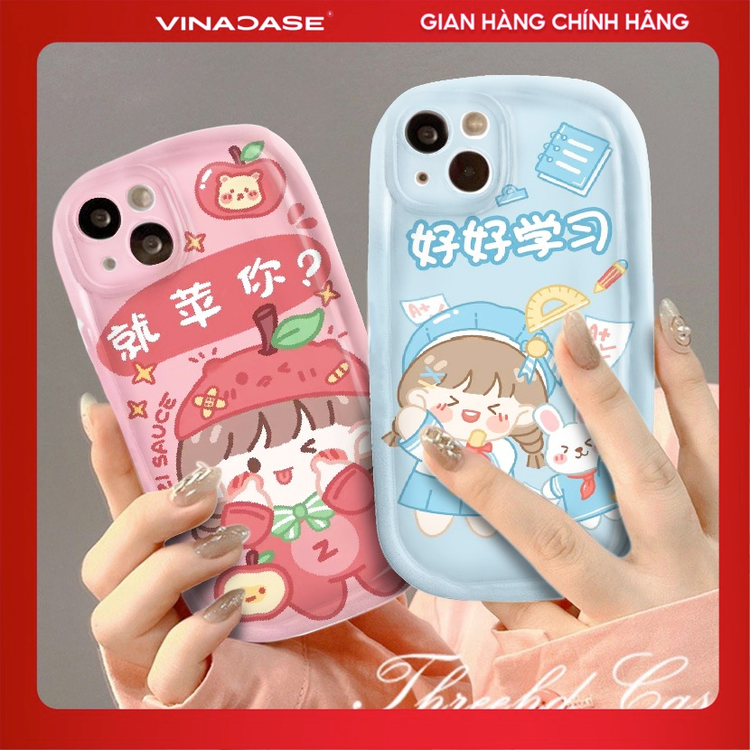 Ốp lưng Vina Case Samsung A12/A13/A23/A32/A33/A04S/A14/...trong suốt Bóng khí chống sốc hình Bé Má Hồng