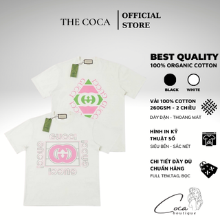 Áo thun gucci vintage logo pink , áo thun gc logo nam nữ unisex the.coca
