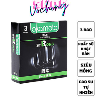 Bao Cao Su Cao Cấp Okamoto Strong Long Lasting 8s hộp 3 cái