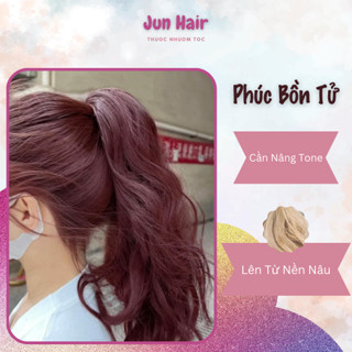 Combo Thuốc Nhuộm Tóc MÀU PHÚC BỒN TỬ Nhuộm Tại Nhà CẦN NÂNG TONE (Tặng Kèm Oxi+Găng Tay+HDSD)