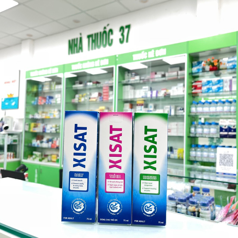 Xịt mũi Xisat 75ml các loại xịt sạch, thông mũi. Xisat Hồng trẻ em, Xisat xanh người lớn, Xisat xanh lá cho viêm mũi