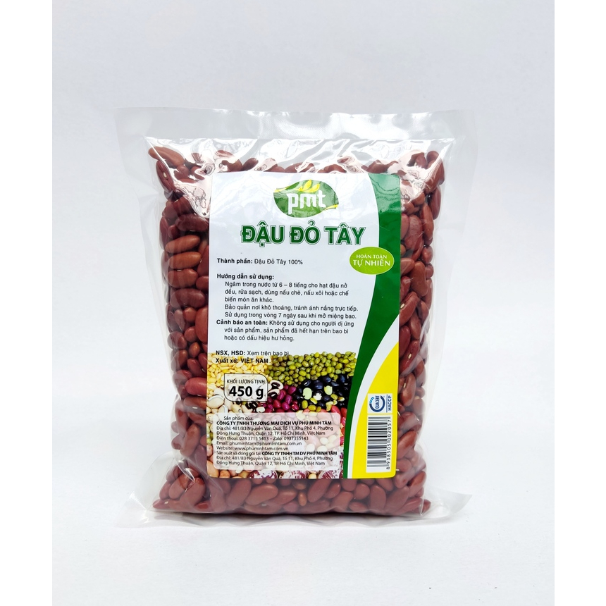 Đậu đỏ tây PMT ( Đậu thận đỏ) - Hàng Công Ty - Hạt to, ngon, bở ( gói 450 G)