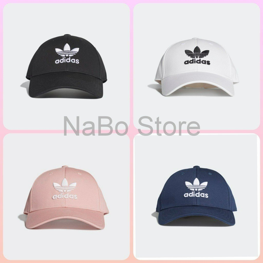 Nón kết lưỡi trai,Mũ ADIDAS nam, nữ đen logo thêu trắng Freesize