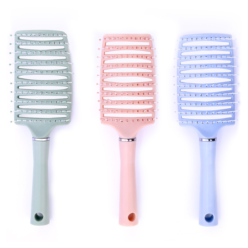 Lược nhựa hình bán nguyệt chuyên chải phồng, gỡ rối, tạo kiểu tóc, răng lược mềm, sắp xếp đầy đặn tạo cảm giác thoải mái