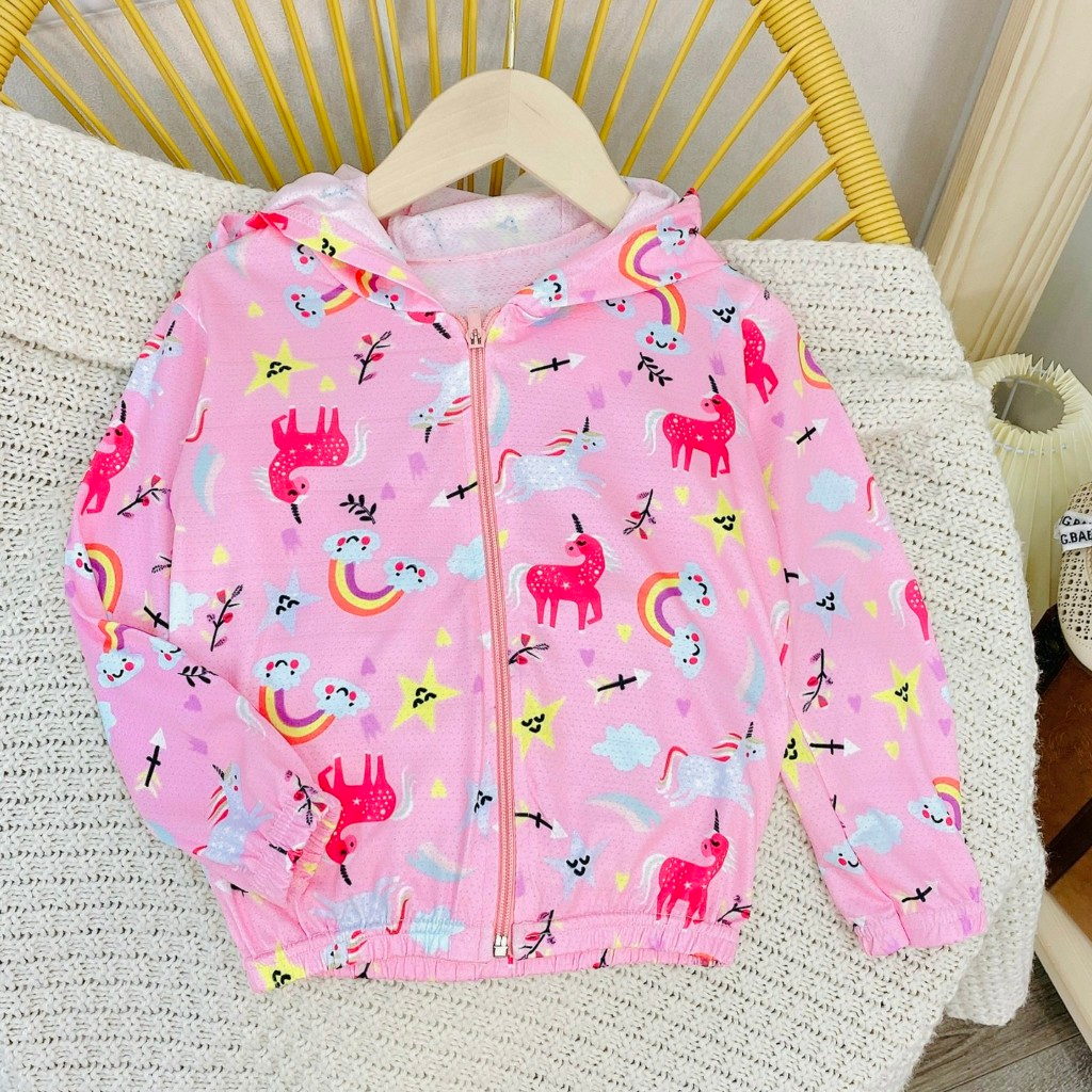 Áo khoác trẻ em cho bé trai và bé gái từ 8 - 18 kg giãn 4 chiều, che nắng tốt, thoáng khí hàng may tại Việt Nam