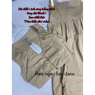 Set áo dúm khuy mix chân váy khuy mai phương bùi mac check code