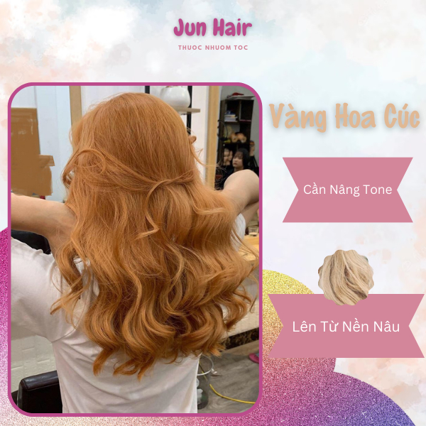 Combo Thuốc Nhuộm Tóc MÀU VÀNG HOA CÚC Nhuộm Tại Nhà CẦN NÂNG TONE