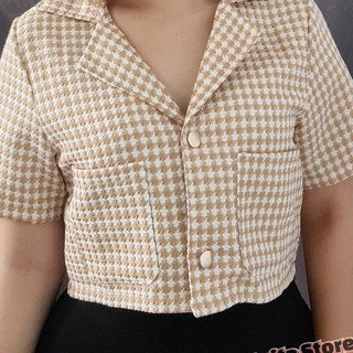 💕áo croptop vest nút sang trọng-áo croptop dạ 2 nút-áo kiểu sơ mi nữ phối nút xinh vải thời trang hottrend