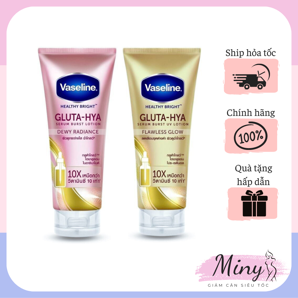 Sữa dưỡng thể Vaseline Gluta HYA ban ngày và ban đêm Vaseline Healthy Bright Gluta HYA Serum 10X