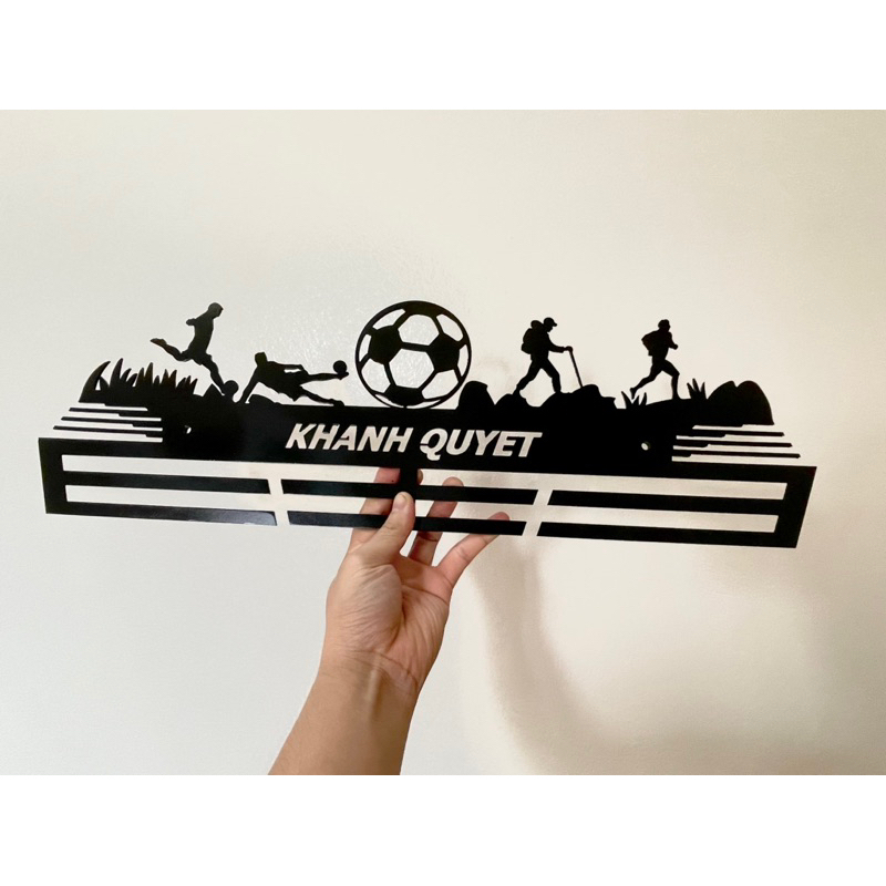 Giá Treo Huy Chương - Cắt CNC Tên VĐV - Tặng kèm Vít Nở