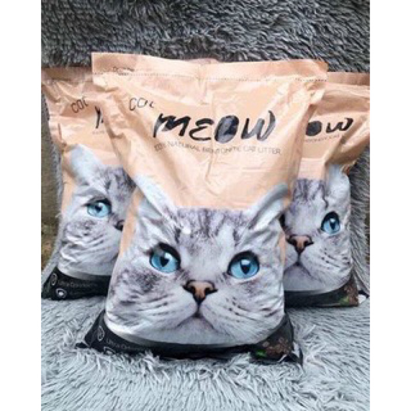 Cát vệ sinh cho mèo Meow Cat hương cà phê | Túi 8L ~ 3.7KG | Cát mèo vón cục thấm hút và khử mùi tốt - Farm Pet