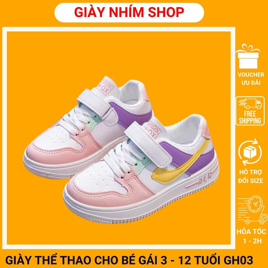 Giày trẻ em xuất khẩu cho bé gái đi học chạy bộ thời trang Quảng Châu cao cấp 3 - 12 tuổi êm nhẹ mang mùa hè GH03
