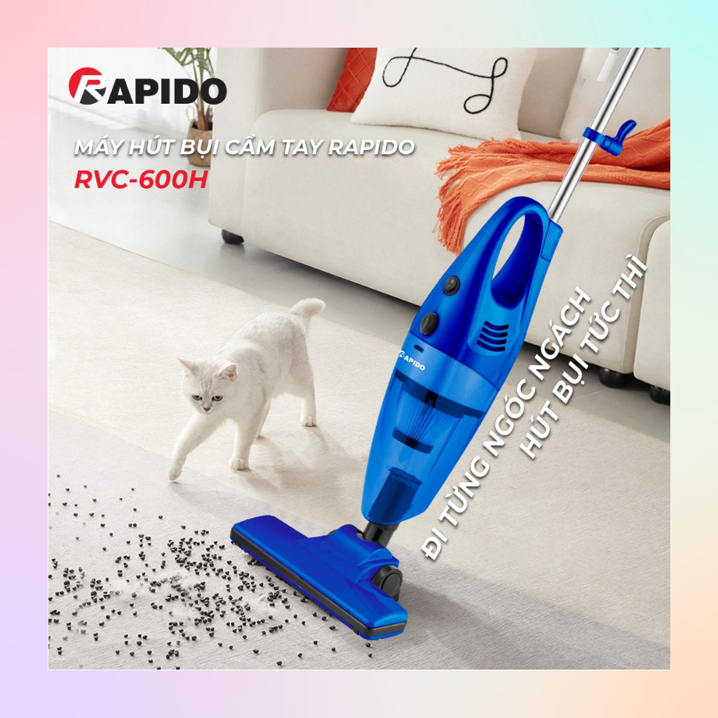 Máy Hút Bụi Cầm Tay Rapido RVC-600H - Hàng chính hãng