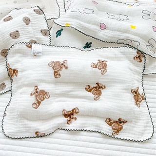 Gối lõm cao cấp vải muslin chống méo đầu, bẹt đầu, xô sợi tre bamboo an toàn cho bé yêu