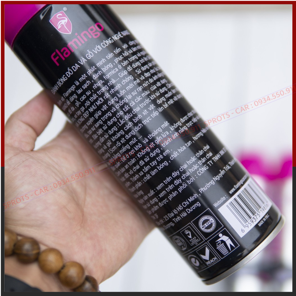 Xịt Dưỡng Bóng Da Và Đồ Nội Thất Oto FLAMINGO F096 - Hương Cà Phê