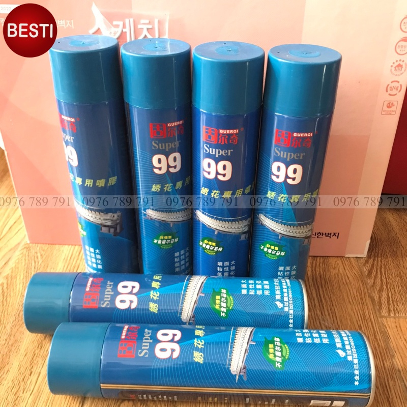 Keo dán xốp đa năng siêu dính không mùi- Keo xịt đa năng Super 99 dán xốp mút, bông mây chuyên dụng