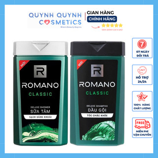 Combo dầu gội + sữa tắm romano 180g