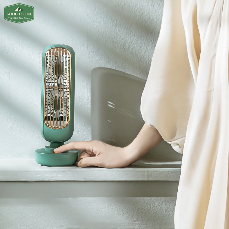 Quạt Mini YooBao Để Bàn Phiên Bản Cao Cấp,Quạt Điều Hòa Mini Làm Mát Nhiều Cấp Độ Gió Dung Lượng Pin 2000mah