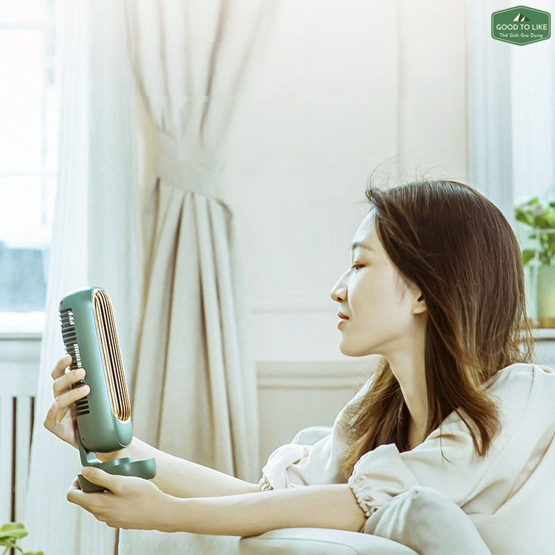 Quạt Mini YooBao Để Bàn Phiên Bản Cao Cấp,Quạt Điều Hòa Mini Làm Mát Nhiều Cấp Độ Gió Dung Lượng Pin 2000mah