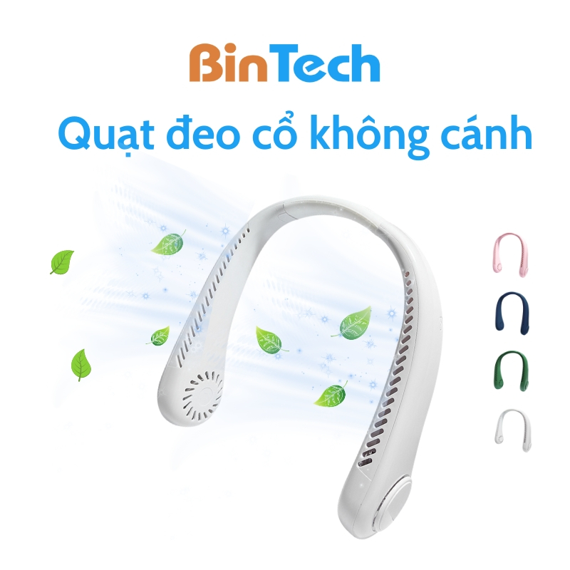 Quạt Không Cánh Đeo Cổ BINTECH, Quạt Tích Điện, 3 Mức Độ, Kiểu Dáng Thể Thao, Pin Trâu