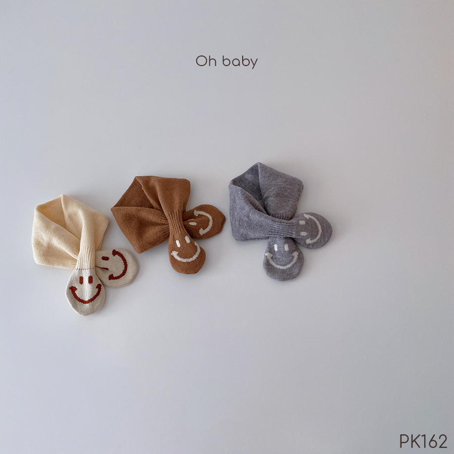 PK162 - Khăn Len Quàng Cổ Mềm, Ấm 2 Mặt Cười Đáng Yêu Cho Bé