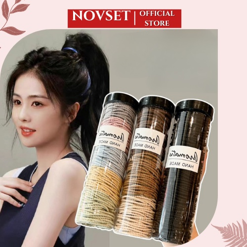 Hộp 100 chun buộc tóc nhiều màu siêu xinh