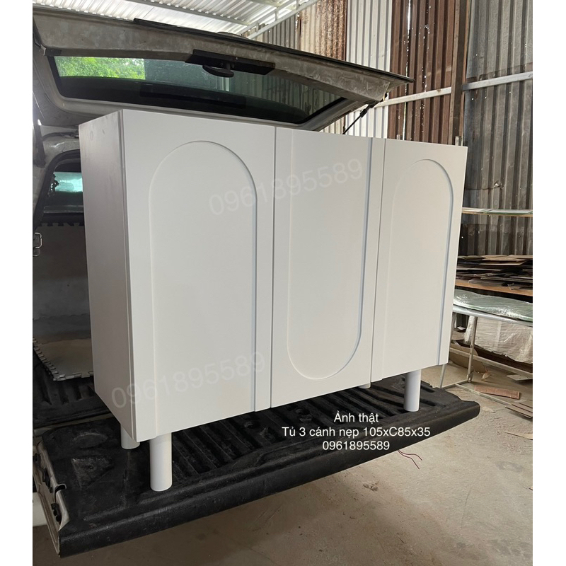 Tủ gỗ 3 cánh nẹp 105xC85x35 #cowodecor
