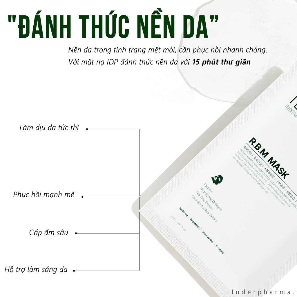 Mặt Nạ Phục Hồi Sáng Da IDP Inderpharma R.B.M Mask