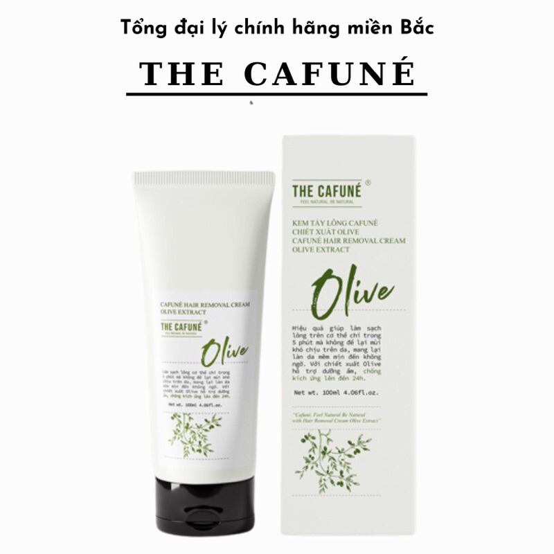 Kem Tẩy Lông Olive Cafuné triệt lông cho vùng kín, bikini, chân, tay, nách 100ml