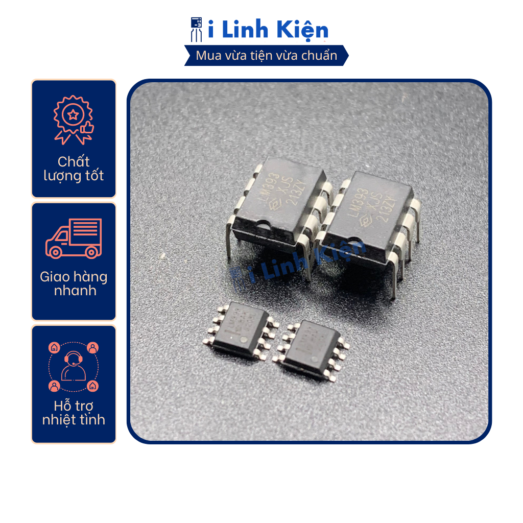 LM393 LM393DR LM393P Ic khuyếch đại thuật toán.