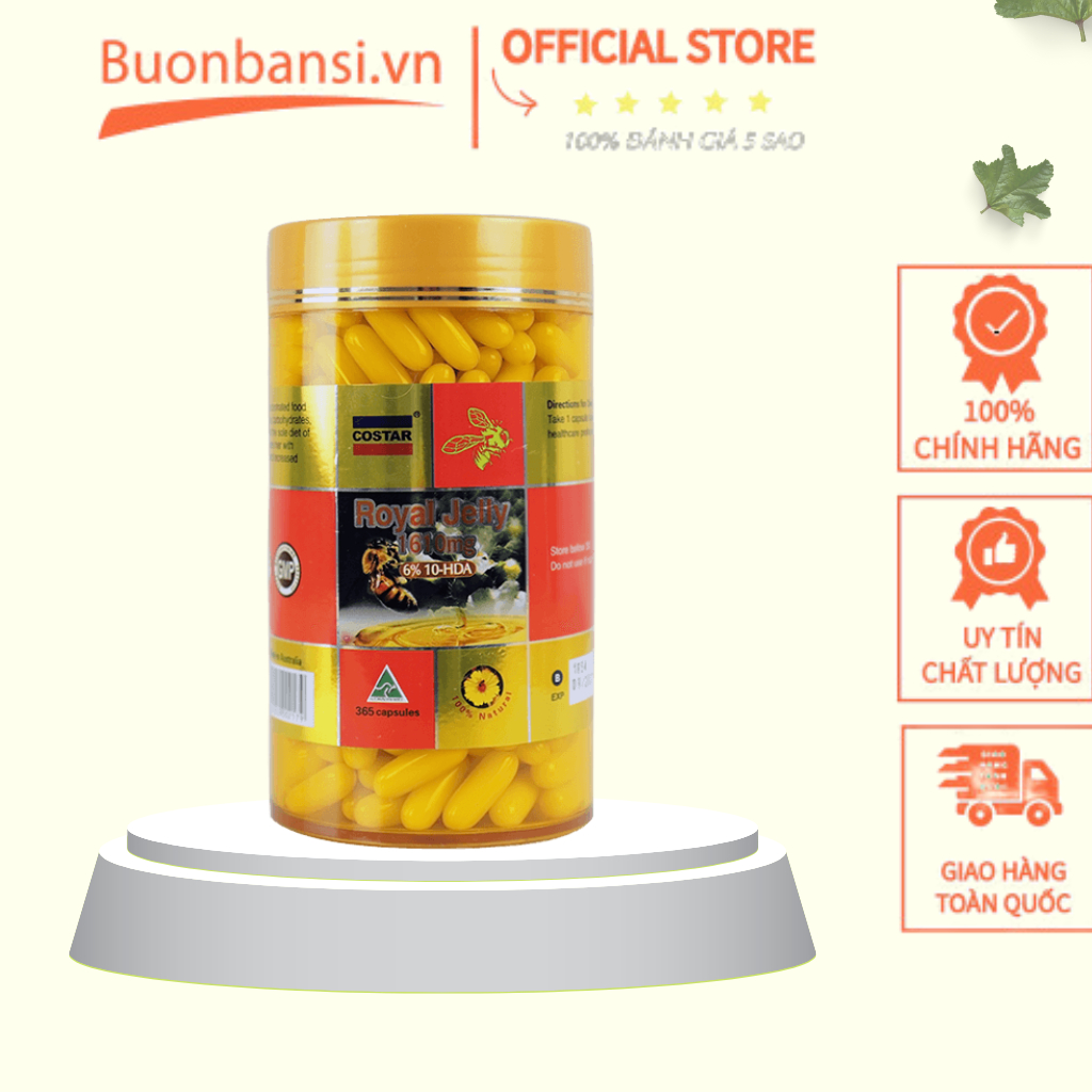 Viên Uống Sữa Ong Chúa Costar Royal Jelly 1610mg 365 Viên Úc