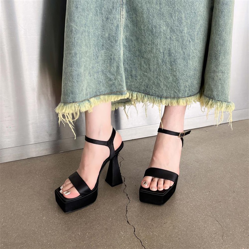 ORDER 💗 Giày quai ngang satin đế đúp gót trụ 11cm